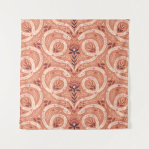 Folk Bloemenslang: symmetrisch Wandkleed