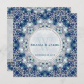 Folk + Bohemen Magic Navy Blue Wedding Invitation Kaart (Voorkant / Achterkant)