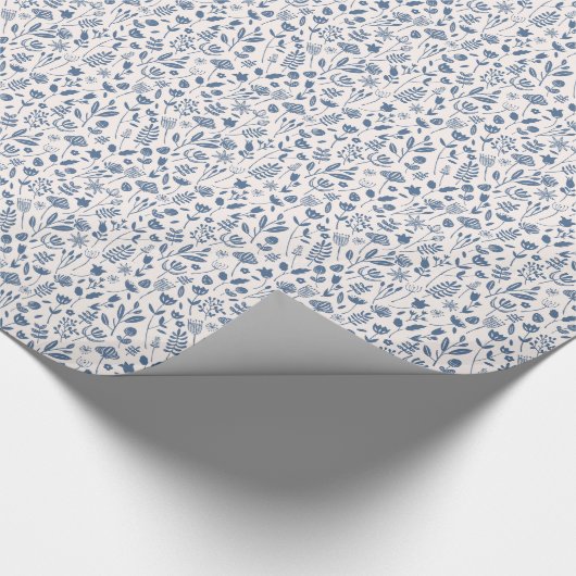 Folk Botanical Print Cadeaupapier (Hoek)