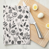 Folk Botanical Print Theedoek (Quarter Fold)