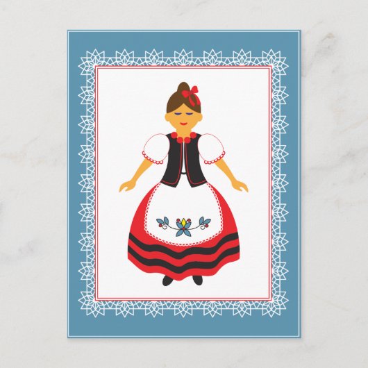 Folk Costume Briefkaart (Voorkant)