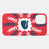 Folk Doodle Art Kerst Tegel Case-Mate iPhone Case (Achterkant (horizontaal))