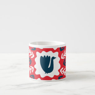 Folk Doodle Art Kerst Tegel Espresso Kop