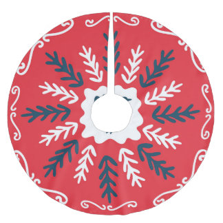 Folk Doodle Art Kerst Tegel Kerstboom Rok