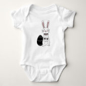 Folk Easter Bunny Rabbit Baby Bodysuit (Voorkant)