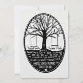 Folk Embroidery Style Drawn Wedding Invitation (Devant)