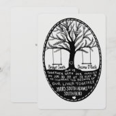 Folk Embroidery Style Drawn Wedding Invitation Kaart (Voorkant / Achterkant)