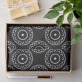 Folk Ethnic Black en White Geometric Pattern Tissuepapier (Geschenk)