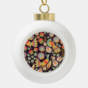 Folk Floral Birds Ornament