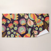 Folk Floral Birds Ornament Badhanddoek (Badhanddoek)