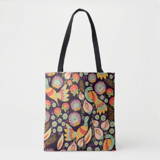 Folk Floral Birds Ornament Draagtas