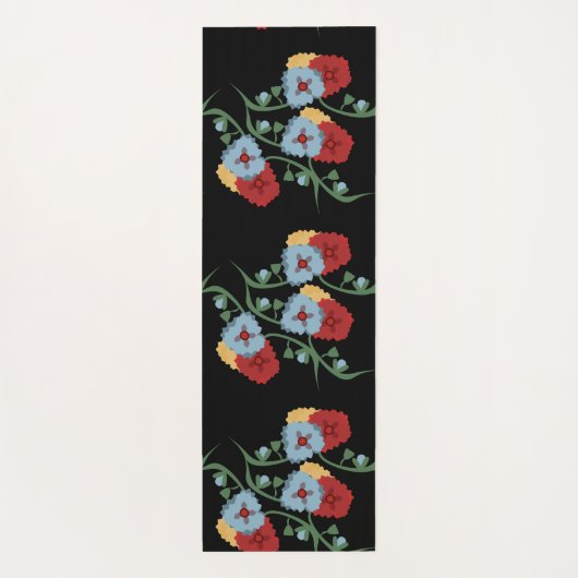 Folk Floral Botanical Yoga Mat (Achterkant)