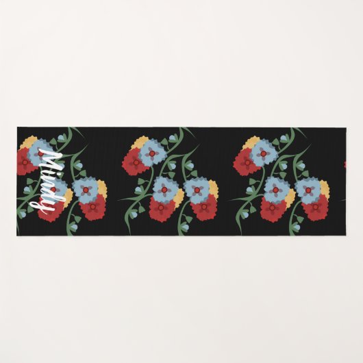 Folk Floral Botanical Yoga Mat (Voorkant (horizontaal))
