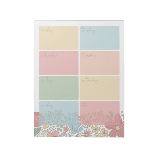 folk floral weekly planner kalender notitieblok (Gedraaid)