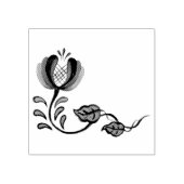 Folk flower, bloemenkunst, volkskunst, delft 	rubberstempel (Afrduk)