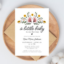 Folk Flowers Baby op de weg Boho Baby shower
