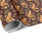 Folk Foxes Spiral Cadeaupapier (Rol Hoek)