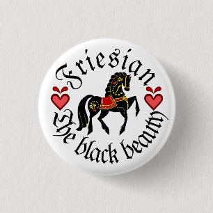 Folk Friesian/Friesian rode goudhengst Ronde Button 3,2 Cm