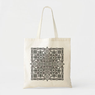 Folk geïnspireerd kruissteek project tote bag