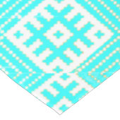 Folk gestileerde Afdrukturquoise White Tafelkleed (Gekanteld)