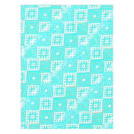 Folk gestileerde Afdrukturquoise White Tafelkleed
