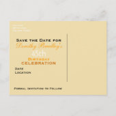 Folk Guitar 45th Birthday Save the Date Briefkaart (Achterkant)