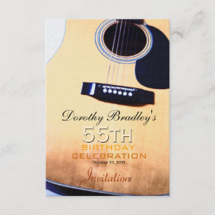 Folk Guitar 55th Birthday Celebration Custom Kaart