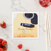 Folk Guitar 65th Birthday Celebration Paper Napkin Servetten (Insitu)