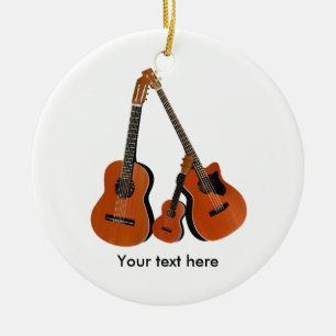 Folk Guitar Acoustic Bass and Ukulele Keramisch Ornament