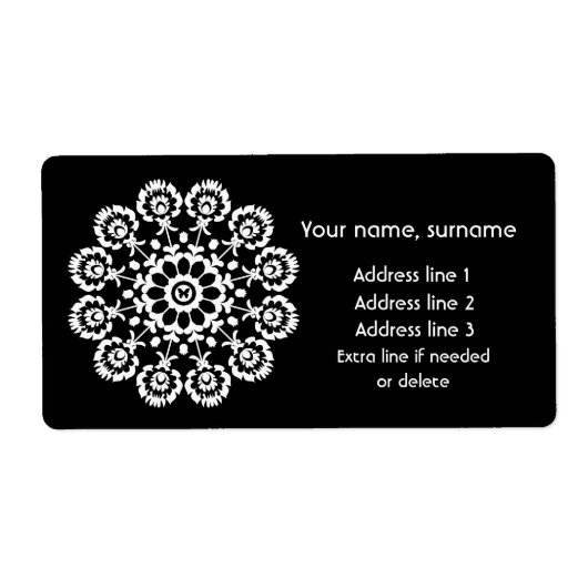 Folk in Black – Monochrome Lowicz Verzendlabel (Voorkant)