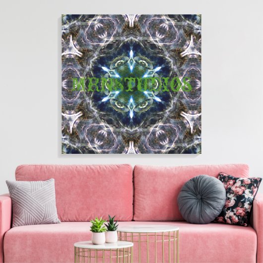 Folk Mandala Canvas Afdrukken (Insitu (Woonkamer))