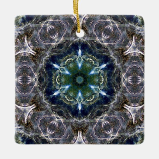 Folk Mandala Ceramic Ornament (Voorkant)