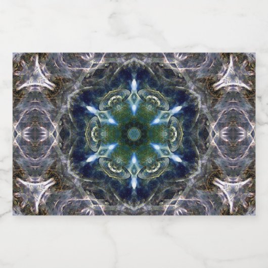 Folk Mandala Étiquette de vin (Étiquettes simples)