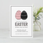Folk Paasbrunch en Egg Hunt Invitation Kaart (Staand voorkant)