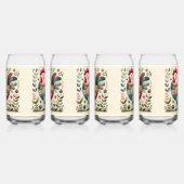 Folk Patchwork Haan met Bloemaccenten Blikvorm Glas (Links)