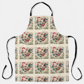 Folk Patchwork Haan met Bloemaccenten Schort (Voorkant)