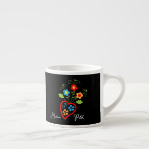 Folk portugese bloeiende hartmok espresso kop