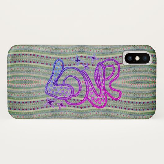 Folk Psychedelic Pretty Hearts Love Case-Mate iPhone Case (Achterkant (horizontaal))