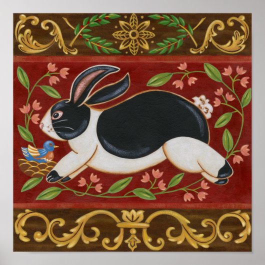 Folk Rabbit Poster (Voorkant)