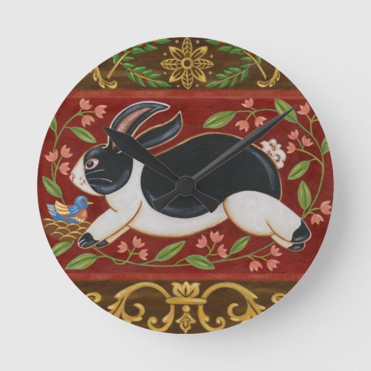 Folk Rabbit Ronde Klok (Voorkant)