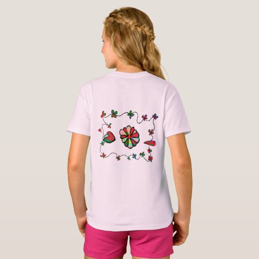 Folk Retro Quaint en Happy Art T-Shirt (Achterkant volledig)