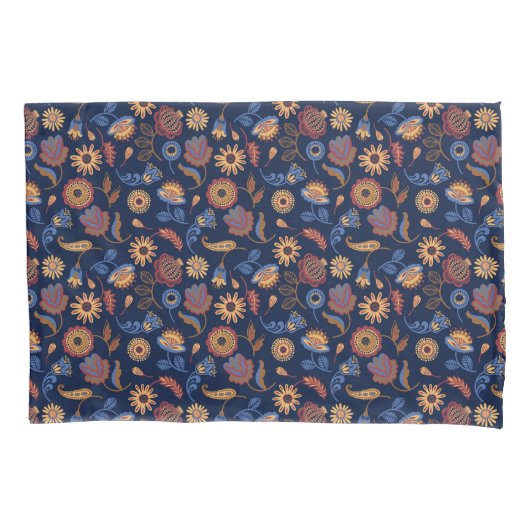 Folk Rustic Floral Kussensloop (Voorkant)