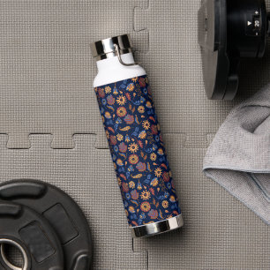 Folk Rustic Floral Waterfles