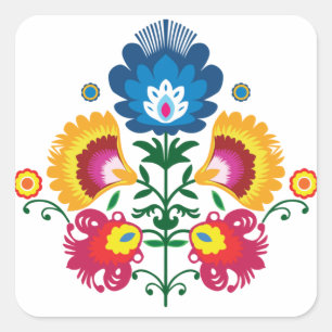 💛 💚 💙 Folk-samenstelling Vierkante Sticker