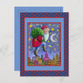 FOLK ST. NICK-TIPTOPS OP ROOFTOPS MET TANSEN FEESTDAGENKAART (Voorkant / Achterkant)