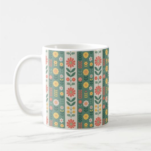 Folk Stripes Pattern Coffee Mok (Links)