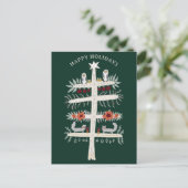 Folk Tree of Life Kerstvakantie CUSTOM Briefkaart (Staand voorkant)