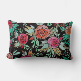 Folk Watercolor Flowers Kussen