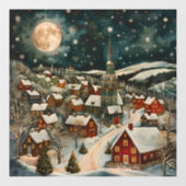 Folk Winter Village Raamsticker (Vel)