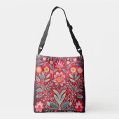 Folkart Bloemen Patroon Crossbody Tas (Achterkant)